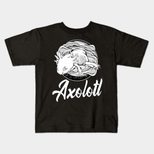 Axolotl - Trendy Line Art Salamander Kids T-Shirt